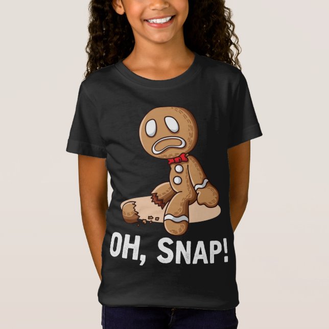 Camiseta Oh Snap Gingerbread Cookie Man Broken Leg Amputee (Anverso)