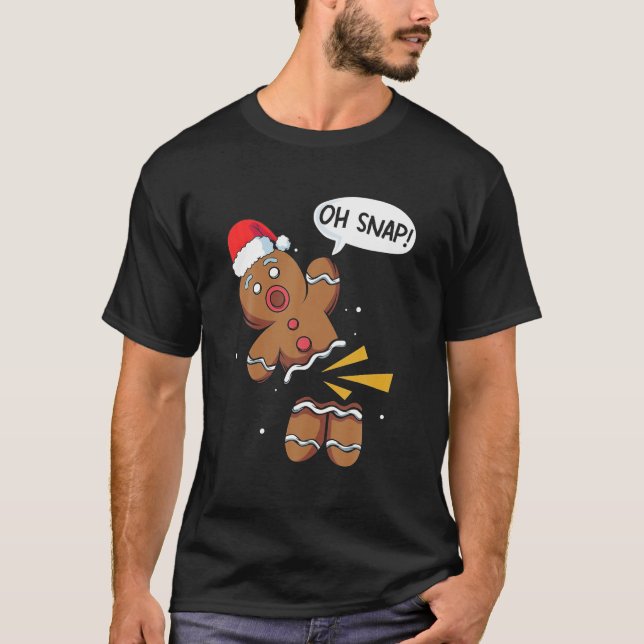 Camiseta Oh Snap Gingerbread Funny Navidades Xmas Hombres M (Anverso)