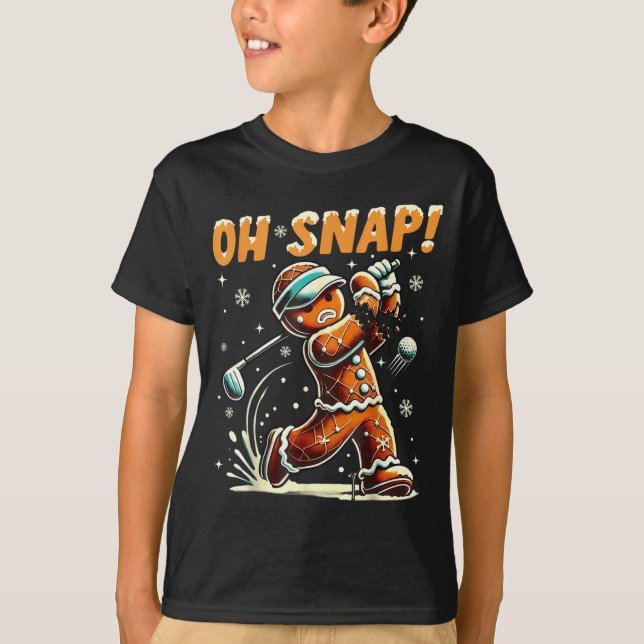 Camiseta Oh Snap Gingerbread Golfer Golf Christmas Golfing  (Anverso)