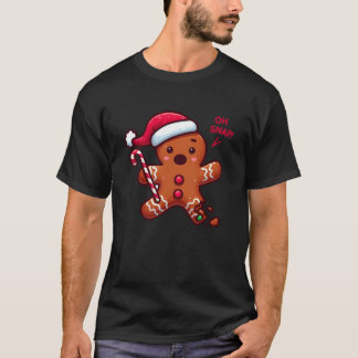 Camiseta Oh Snap Gingerbread Man Broken Leg Candy Cane Chri