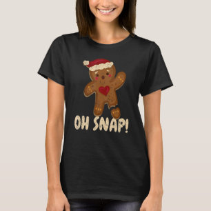 Camiseta Oh Snap Gingerbread Man Cookie Broken Leg Christm