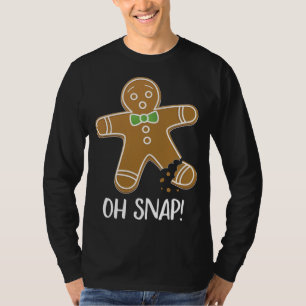 Camiseta Oh Snap Gingerbread Man Cookie Broken Leg Funny