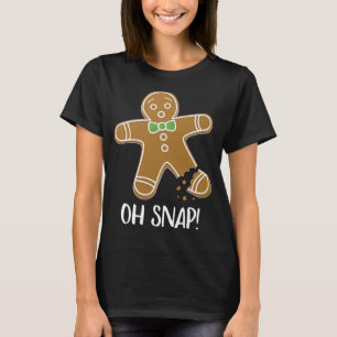 Camiseta Oh Snap Gingerbread Man Cookie Broken Leg Funny