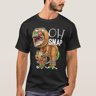 Camiseta Oh Snap Gingerbread Man Dinosaur Navidad Cookie