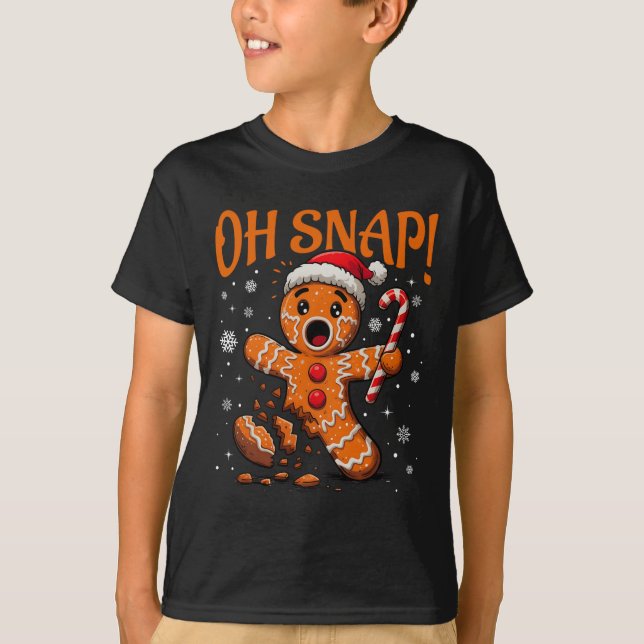 Camiseta Oh Snap Gingerbread Man Navidades Cuidados Cookie  (Anverso)