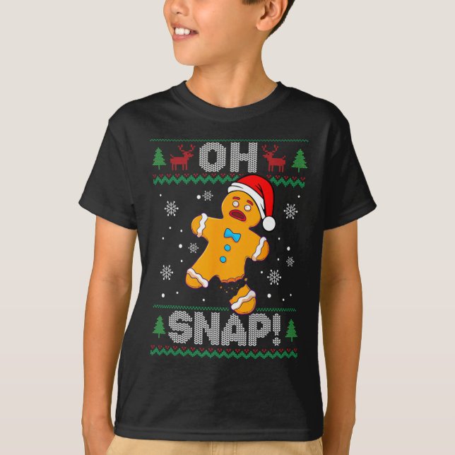 Camiseta Oh Snap Gingerbread Man Navidades Fun Cookie Feo (Anverso)