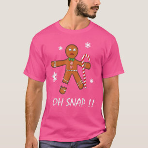 Camiseta Oh Snap Gingerbread Man T-Shirt Cookie Candy Cane