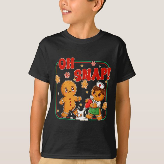 Camiseta Oh Snap Gingerbread Nurse Funny Nursing Christmas  (Anverso)