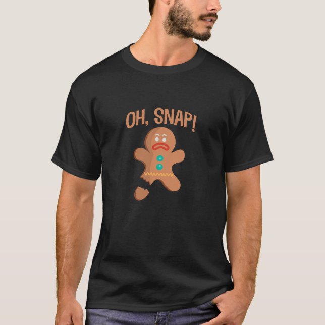 Camiseta ¡Oh Snap! Gracioso Gingerbread Cookie Broken Leg X (Anverso)