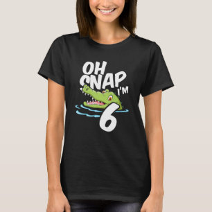 Camiseta Oh Snap I’m 6 Alligator Crocodile 6th Birthday Gat