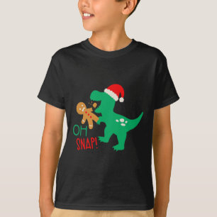 Camiseta Oh Snap Pan de Jengibre Dinosaurio Santa Navidad D