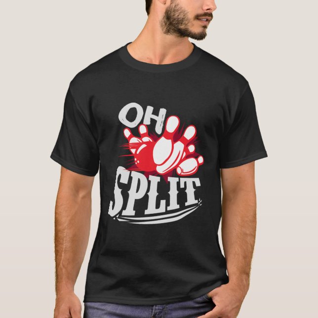 Camiseta ¡Oh Split! Divertida Bowling League (Anverso)