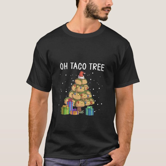 Camiseta Oh Taco Tree Funny Comida Mexicana Navidades Feo (Anverso)
