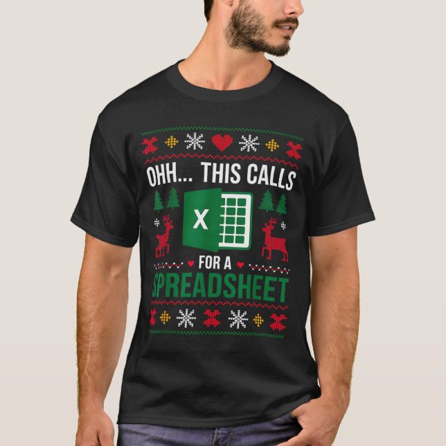 Camiseta Oh This Calls For A Spreadsheet Christmas  (Anverso)