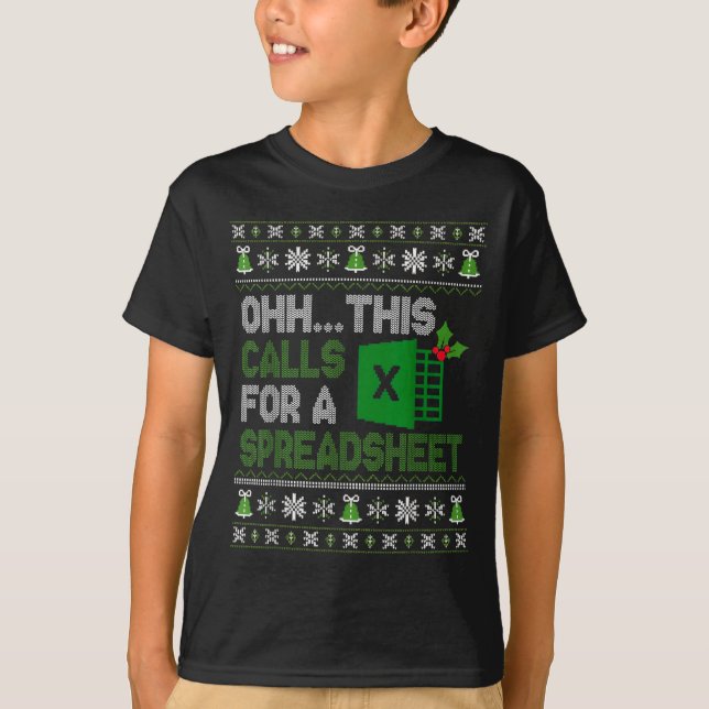 Camiseta Oh This Calls For A Spreadsheet Christmas Excel  (Anverso)