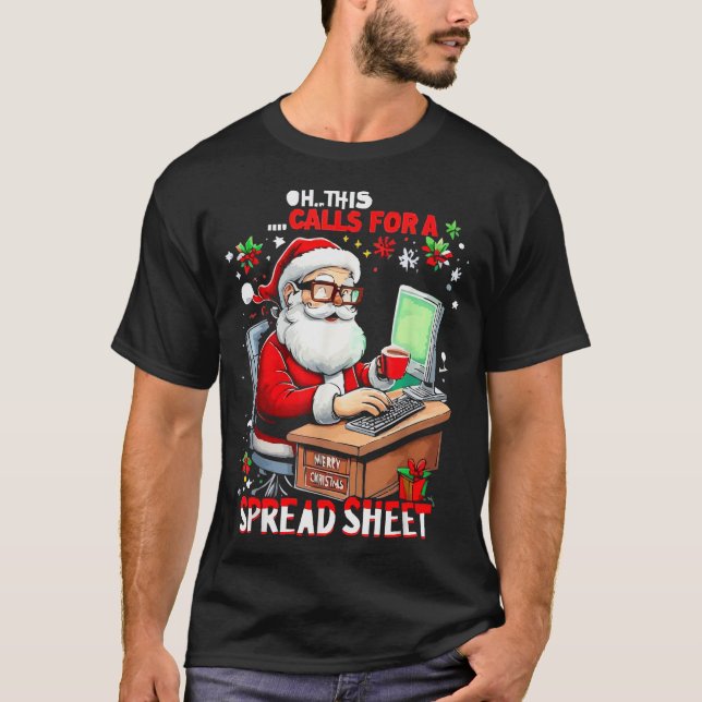 Camiseta Oh This Calls For A Spreadsheet, Funny Excel Chris (Anverso)