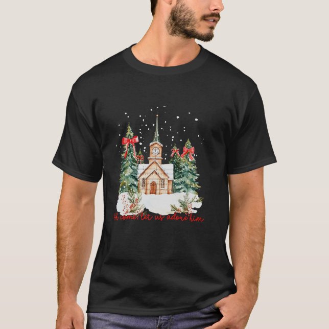 Camiseta Oh Ven, Déjanos Adorarle El Árbol De Navidad Coque (Anverso)