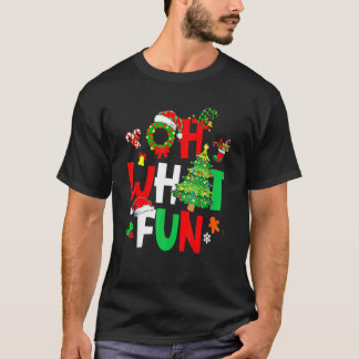 Camiseta Oh What Fun Christmas  With Wreath And Tree Xmas P