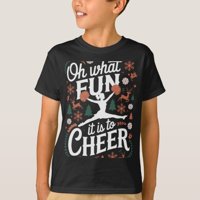 Camiseta Oh What Fun It Is To Cheer Ugly Cheerleading Xmas  (Anverso)
