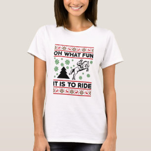 Camiseta Oh What Fun It Is To Ride Horse UGLY Christmas