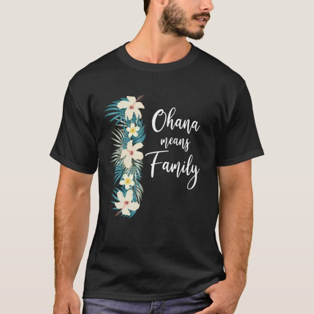 Camiseta Ohana significa familia en Hawái Vacaciones de Flo (Anverso)