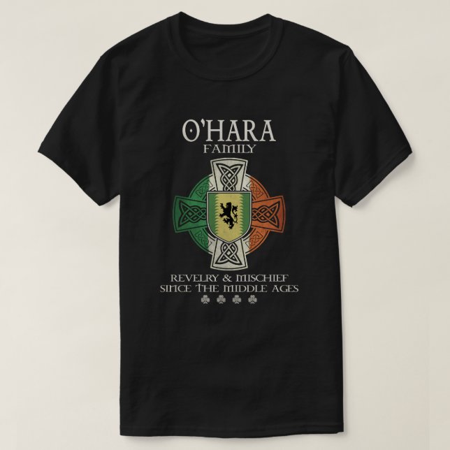 Camiseta O'Hara Family Irlanda apellidos bandera irlandesa  (Diseño del anverso)