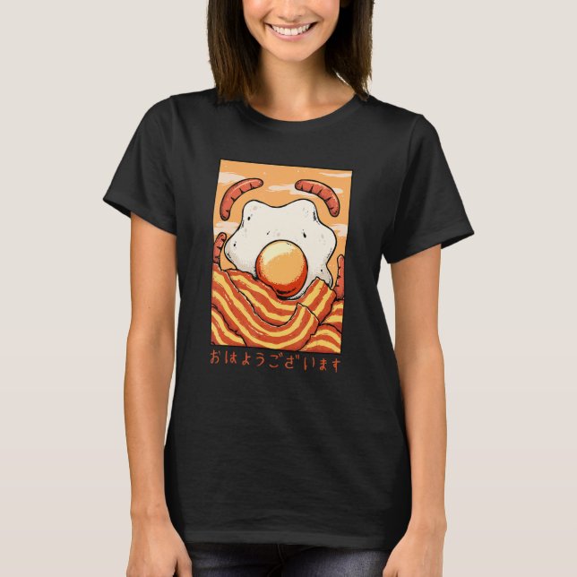 Camiseta Ohayo Egg Bacon Sausage Hotdog Breakfast Food Baco (Anverso)