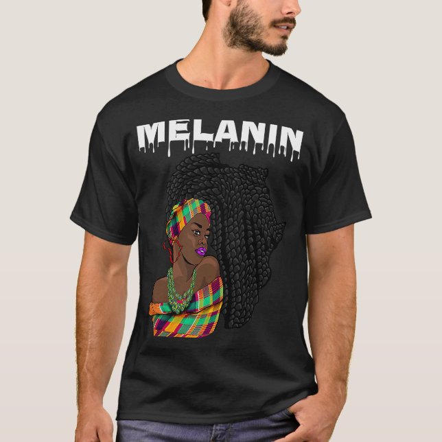 Camiseta Oheneba Drippin Melanin Black Queen Pride Africa (Anverso)