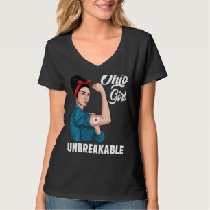 Camiseta Ohio Chica Inquebrantable Ohio Map State Flag Souv