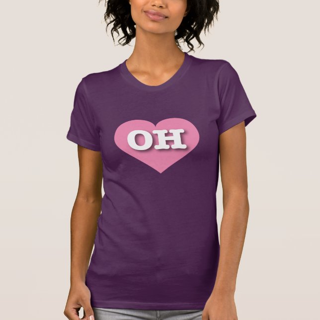 Camiseta Ohio Corazón Rosa - Amo OH (Anverso)