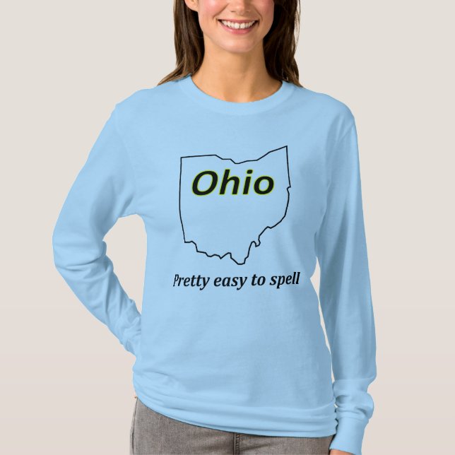Camiseta Ohio - fácil bonito deletrear (Anverso)