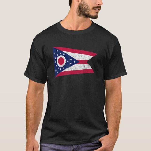 Camiseta Ohio Flag State Vintage Style 1 (Anverso)