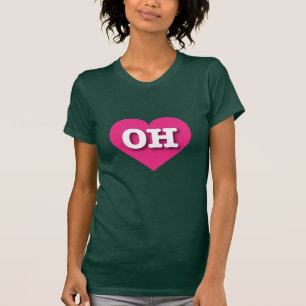 Camiseta Ohio Hot Pink Heart - Amo OH