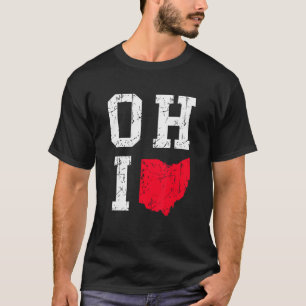 Camiseta Ohio Map OH Home Shape State Vintage Grunge