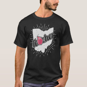 Camiseta Ohio Map Teacher Vintage OH Enseñando Estado Hogar