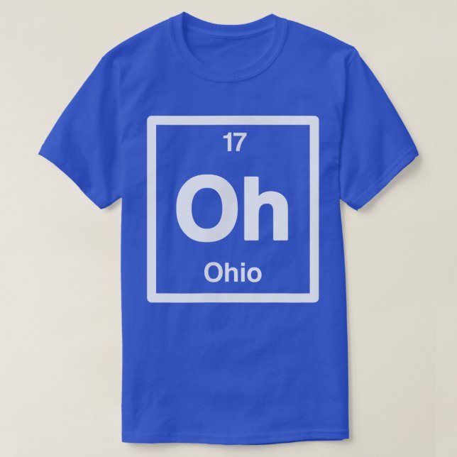 Camiseta Ohio OH, Elementos Periódicos de Mesa, 17º Estado  (Diseño del anverso)
