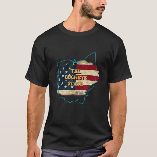 Camiseta Ohio Oh Us Flag Motto (Anverso)