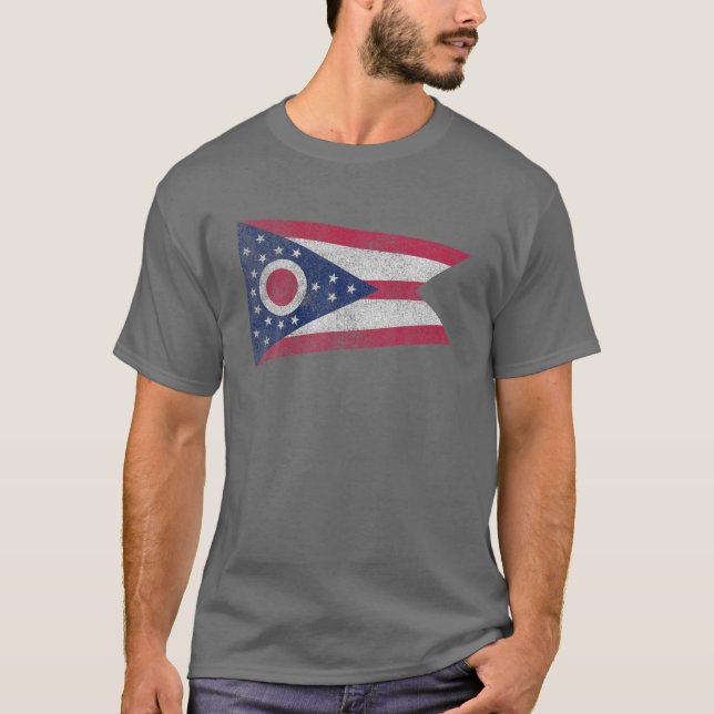 Camiseta Ohio Souvenir Bandera Estado Viaje Hogar Raíces de (Anverso)