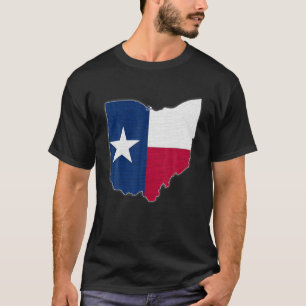 Camiseta OHIO STATE MAP TEXAS TX Bandera Raíces Hombres Reg