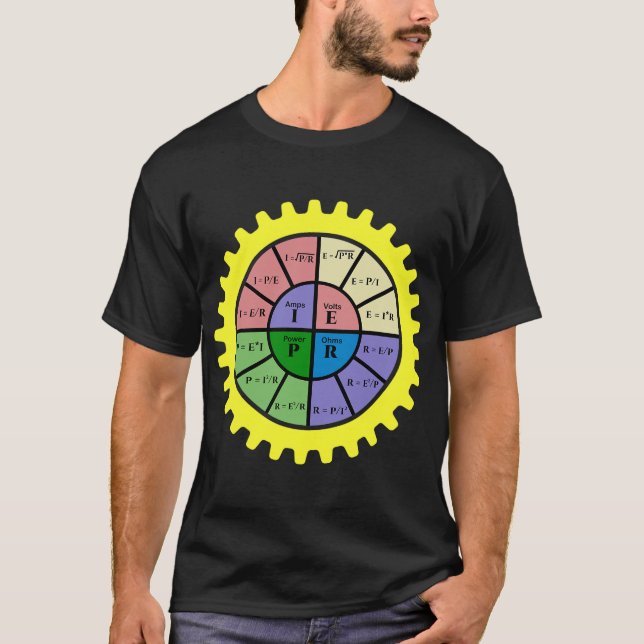 Camiseta Ohms Law Jersey-Ohms Law Diagrama-Motor Eléctrico (Anverso)