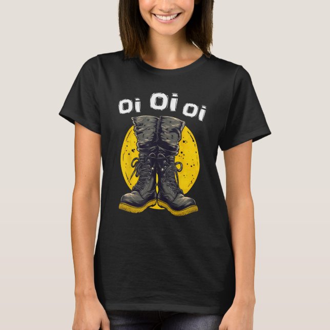 Camiseta Oi Punk Music Skinhead Combat Boots  Oi Punk (Anverso)