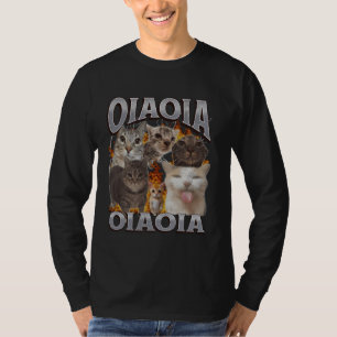 Camiseta Oia Oia Funny Cat Meme Bootleg Gráfico