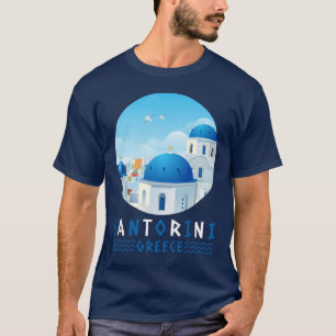 Camiseta Oia, Santorini, azul de la Marina Masculina de Gre