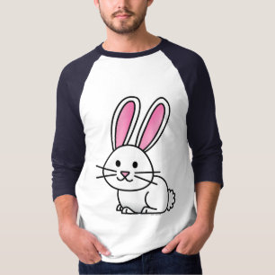 Camiseta Oídos largos de la cola mullida blanca afortunada