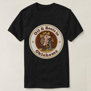 Camiseta Oil & Boots_ Arte Antiguo de Oklahoma