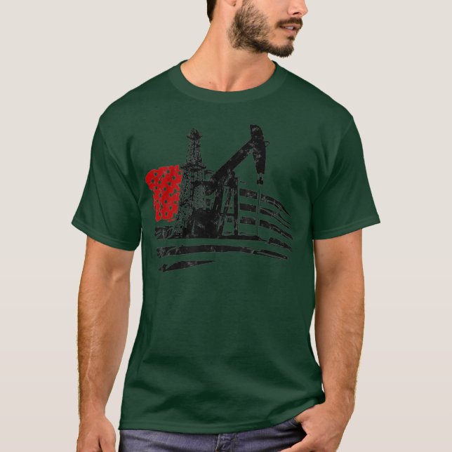Camiseta Oilfield Patriot de la plataforma petrolera de ban (Anverso)