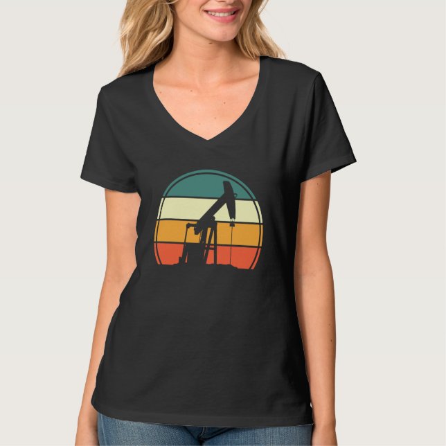Camiseta Oilfield Pump Drilling Oilfield Worker Retro Oil R (Anverso)