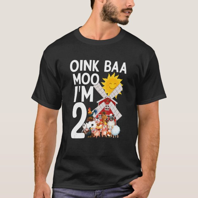 Camiseta Oink Baa Moo Estoy a favor de celebrar el Happ del (Anverso)