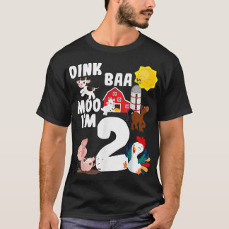 Camiseta Oink Baa Moo Im 2 Animales De Granja Tema Birthda
