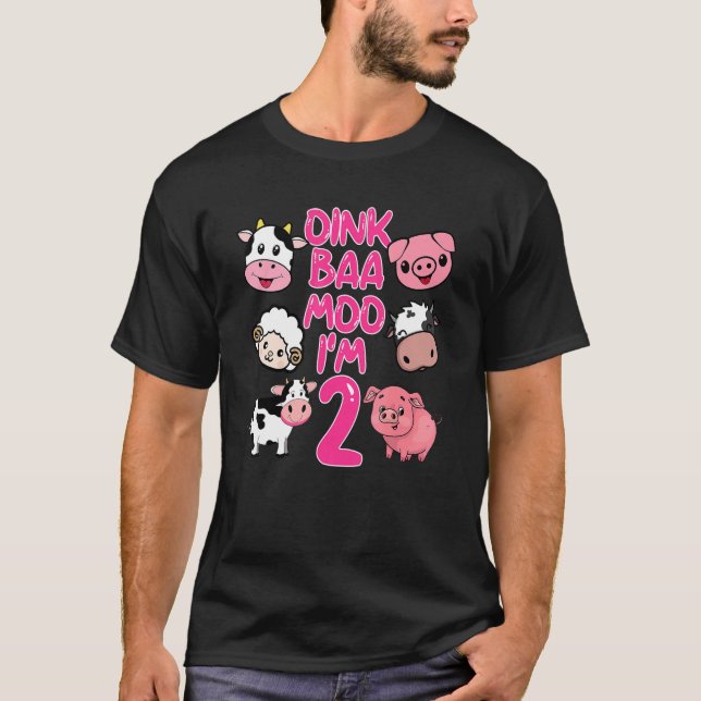 Camiseta Oink Baa Moo Im Dos Chicas De Nacimiento (Anverso)